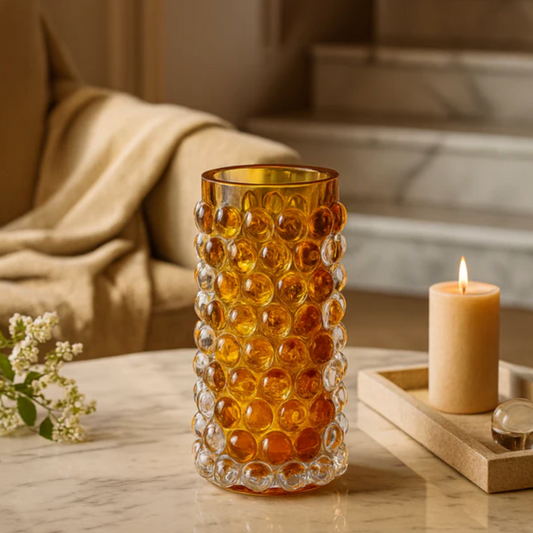 Crystal Golden Honeycomb Vase